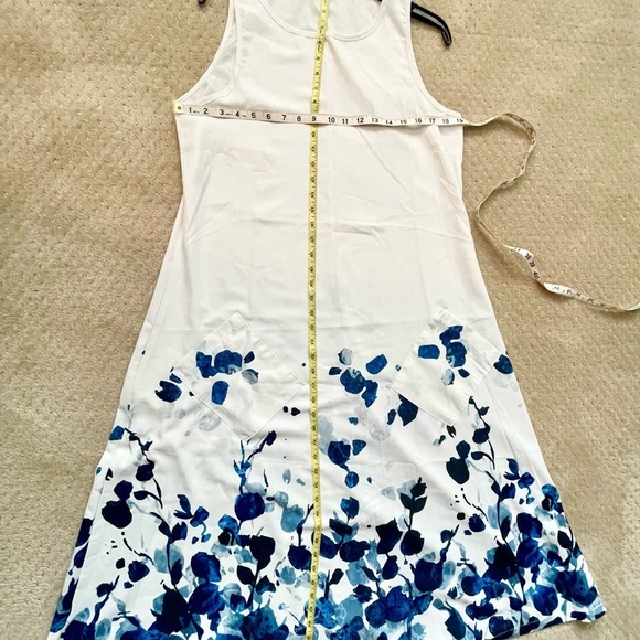 MISSLOOK Women’s White and Blue Floral w/2 Front Pockets Midi Dress-Size M - Picture 8 of 8